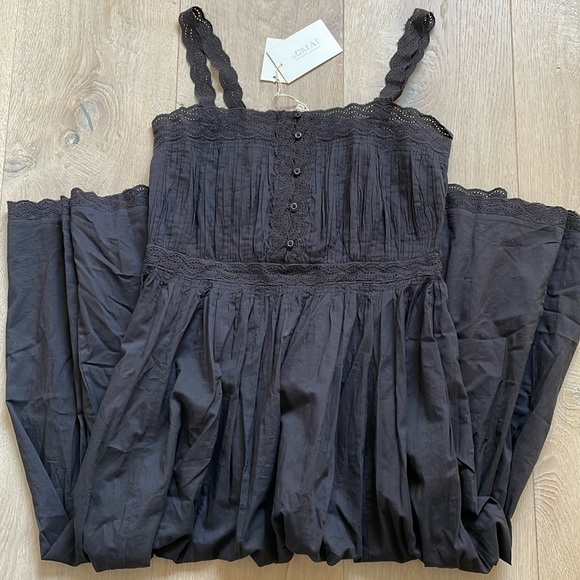 NWT The Great. Black cotton cachet dress. Size 1. - Picture 9 of 10
